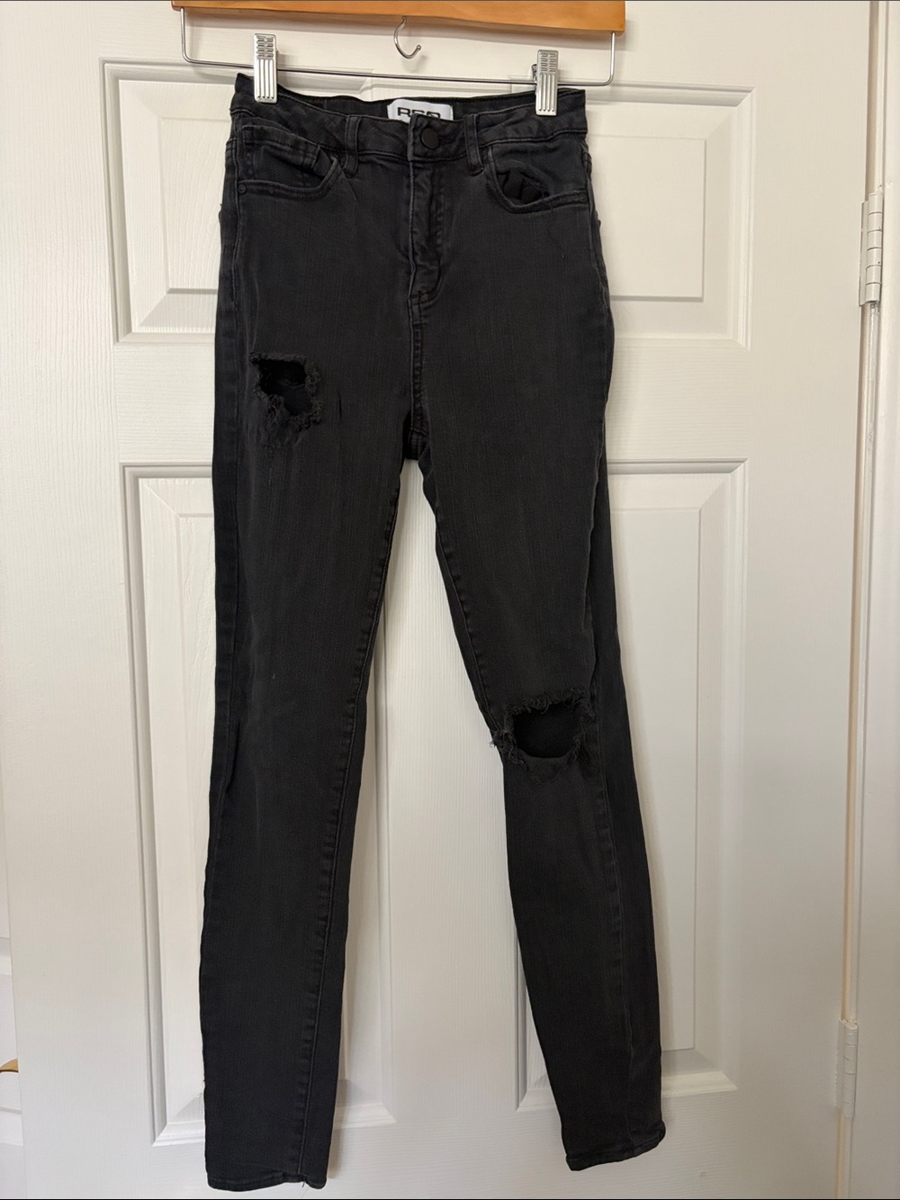 RSQ Black High-Rise Ripped Skinny Jeans